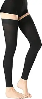 BURLWAY Footless Thigh High Medical Compression Stockings For Women & Men Circulation,20-30 mmHg Graduated Support Hose Compression Socks with Silicone Dot Band-Ideal for Athletic,Flight,Travel Use