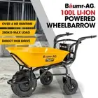BAUMR-AG 40V Motorised Wheelbarrow 100L Electric Motorised Tilt-Bucket Barrow