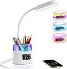 WILIT LED Desk Lamps for Home Office with Pen Holder, Table Lamp White