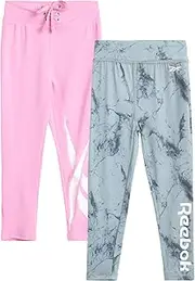 [Reebok] Girls Active Solid Legging Pants with Mesh Pocket (2 Pack)