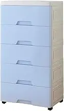 Plastic Storage Cabinet with 5 Drawers Blue Organizer for Living Room Bedroom and Children's Room