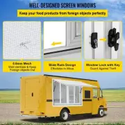 Food Truck Serving Window Awning with 4 Screens, 1.2m x 0.9m, 31kg Aluminum F...