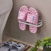 在飛比找蝦皮購物優惠-日式粘貼DIY鞋架 浴室壁掛式拖鞋家用立體省空間無痕貼鞋子收