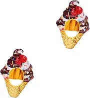 [COLLBATH] 2 Pcs Ice Cream Party Hat Decorative Food Hat Food Costumes Ice Cream Party Supplies Food Costume Hat Headwear Party Cosplay Supplies Selfie Party Headband Hats Non-woven Fabric