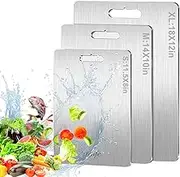 HEYInova Titanium Cutting Board,3pcs Chopping Board No Mouldy Food Grade Cutting Board for Kitchen,Large Meat Cutting Boards Hanging Steel Chopping Board for Home Kitchen Cooking Outdoor