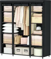 Wardrobe Closet, Portable Closet Dresser for Bedroom, Storage Organizer with 12