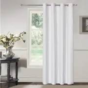 2PCS 100% Blackout Eyelet Curtains Microfiber Thermal Insulation Bedroom Drapes