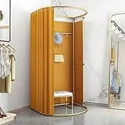 Fitting Room, Portable Changing Room Clothing Store With Metal Frame,Suitable For Shopping Mall Clothing Store Office (Color : Gold, Size : 200x85x80cm)