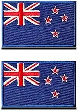 2 Packs New Zealand Flag Patch New Zealand Patch Tactical Embroidered Hook and Loop Patch Pride Flag Patch for Clothes Hat Backpack Team Working Sport Military Patch