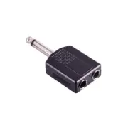 2 Pcs Audio Adapter Mic Cord Converter Male to Female Plug 6.35mm Splitter