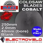 MACC Cold Saw Blade 250mm x2x 40mm, HSS Circular Cobalt Disc Cutting Steel Metal