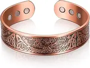 [Otuuz] Copper Magnetic Bracelet for Men Women Life Tree Copper Bracelet Solid Cuff Bangle with 6 Magnets Red Copper Magnet Energy Bracelet, Adjustable Size with Velvet Bag