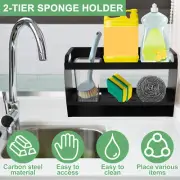 Sink Caddy Carbon Steel Kitchen Sink Shelf Hollow Design of Drain Rack fifaf