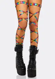 Rainbow Dance Trance Metallic Leg Wraps