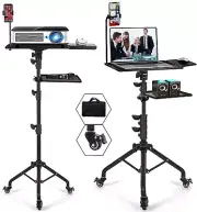 Projector Stand with Wheels,Height Adjustable Laptop Tripod Stand,Rolling Laptop