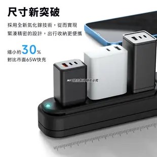 GaN 65W 充電器 2C1A 充電頭 豆腐頭 旅充 PD 快充 三口 三孔 適用 iphone14 15 小米