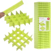 40Pcs Adjustable Drawer Dividers Organizer for Socks, Underwear, Makeup, Green