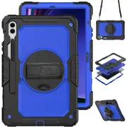 MCC Shockproof Samsung Galaxy Tab S10 FE 10.9" Strap Case Cover Coloured PC X520 X526 [Dark Blue]
