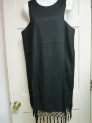 Black Fringe Sleeveless Dress by Mud Pie, Size Medium, NWT