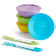 10pc Munchkin Baby Feeding Love-A-Bowls Cutlery Soft Grip Spoon Set w/Lids 4m+