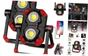 LED Work Light Rechargeable COB500LM Folding Portable Flood Light with 2 Red