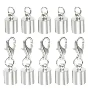5pcs Cord End Cap 6.5mm ID Lobster Claw Clasp End Caps Platinum