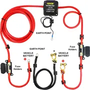 Split Charge Relay Kit, 6mtr, Automatic Dual Battery Isolator Kit with 140AMP Voltage Sense Relay VSR, Compatible with RV Marine Car Vehicle Truck Caravan Camper Yacht ATV UTV Boats