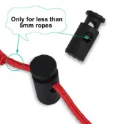 6pcs Plastic Spring Cord Locks Single Hole End Stopper Fastener Slider Black