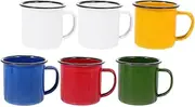 Cabilock 6Pcs Retro Style Enamel Mugs Handheld Cups for Coffee Tea Milk for Outdoor Camping Home Use Design Present for Any Occasion