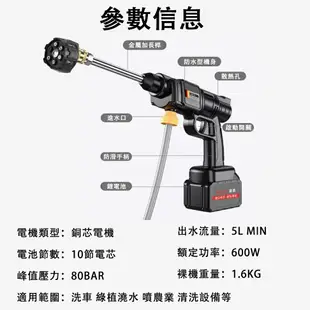 電動噴霧器高壓噴槍【台灣現貨】新型鋰電洗車水槍 新款打農藥/澆水/洗車一機三用 雾化效果好射程遠 贈送水桶/水管/泡沫壺