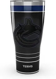Tervis Traveler NHL Vancouver Canucks - Night Game Triple Walled Insulated Tumbler Travel Cup Keeps Drinks Cold & Hot, 30oz, Stainless Steel