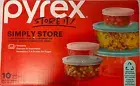 Pyrex~ Simply Store, 10 pc set, Glass Storage, 5 containers, NEW!