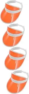 [GAROZATION] 4pcs Sun Hat Running Hat Ladies Beach Hat Sun Visors Hat Sports Sun Visor Hats Hat for Women Hiking Hat Sports and Outdoor Hats Wide Brim Hat Sun Visor Hat for Cute Hat Orange