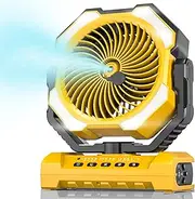 Misting Fan Portable with 250ml Water Tank, 24000mAh Rechargeable Cooling Fans for Outside, Outdoor Water Misters with 2 Mist Modes, Remote Control Camping Fan with Timer for Patio, Tents, Beach