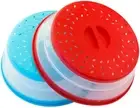 Pack of 2, Collapsible Microwave Food Cover BPA Free TPR, 10.5Inch, round wit...