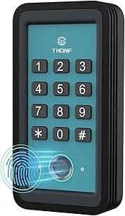 Fingerprint Garage Door Opener Keypad, Keyless Garage Door Keypad Compatible with LiftMaster Chamberlain Craftsman Genie Overhead Linear Wayne Dalton (Aluminum Alloy Mid Frame)