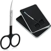 Qunzhao Cuticle Scissors for Women and Men Curved Stainless Steel with Tip Grooming Blades Manicure Nail for Dry Skin Nail Scissors (3)