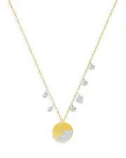 Meira T 14K White & Yellow Gold Diamond Disc & Dangle Pendant Necklace, 16-18