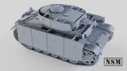 NSM Panzer IIIN With Zimmerit, 1/56th Scale,28mm For Bolt Action.