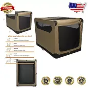 Portable XL Dog Travel Crate - Collapsible, Lightweight with Double Doors