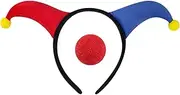 [Oxtxuzdm] Clown Headband and Nose Set Funny Costume Accessories Performances Cosplay Headwear For Halloween And Party Fun