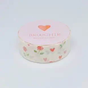 【一日。文房具店】現貨！！masking tape｜BROOCHIR 和紙膠帶｜愛心圖案❤️|15mm x5m