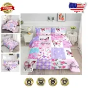 Luxury Twin Comforter Set for Kids - Mermaid & Butterfly Print, Machine Washable