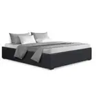 Bed Frame Double Size Gas Lift Base Charcoal TOKI