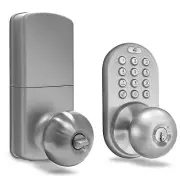 MiLocks TKK-02SN Tkk-Sn Digital Door Knob Lock with Electronic Keypad, Satin Nic
