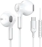 USB C Headphones for Samsung Galaxy S24 Ultra S23 S22 S21 FE S20 A53 A54 A34 USB C Earphones with Microphone In-Ear Headphones Wired Earbuds USB Type C Earphones for iPhone 15 Pro Max iPad Pro Pixel 8