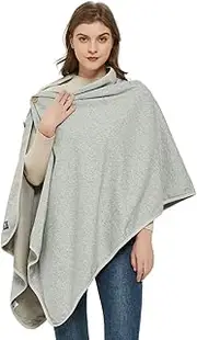 [Radia Smart] EMF Poncho Blanket, 5G, Wearable Faraday Blanket, RF Shielding, WiFi Blocker, EMF Clothing 28" x 72", Black/Grey