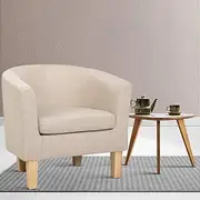 Artiss Armchair Lounge Chair Tub Accent Armchairs Fabric Sofa Chairs Beige