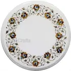 Tiger Eye Stone Inlay Work Coffee Table Top Round Marble Corner Table for Office