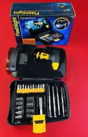 New !ToolKit & Flashlight In One 11 Driver Bits/9 Sockets/Mini Driver Goodwrench
